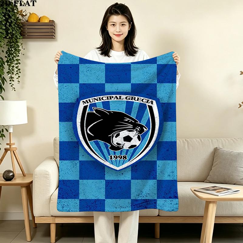 Municipal Grecia Print Flannel Blanket High Quality Warm Comfortable Cover for All Seasons Perfect for Gifts Home Decor
