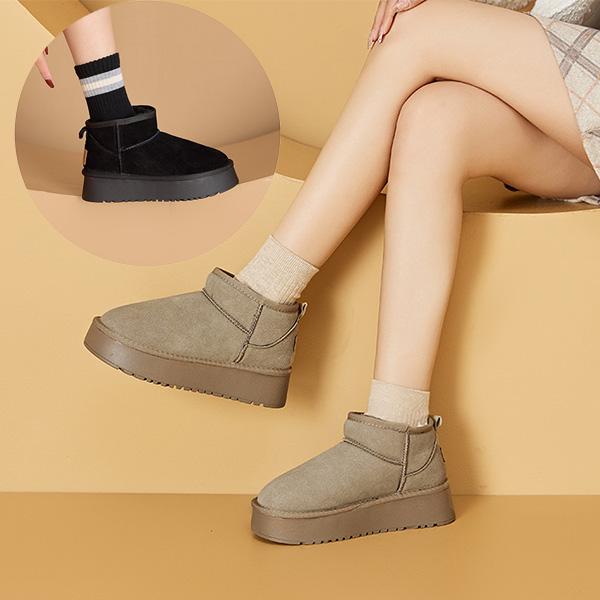 Winter Suede Thick-Sole Snow Boots Fleece-Lined Thickened Cotton Boots Casual Cotton Boots