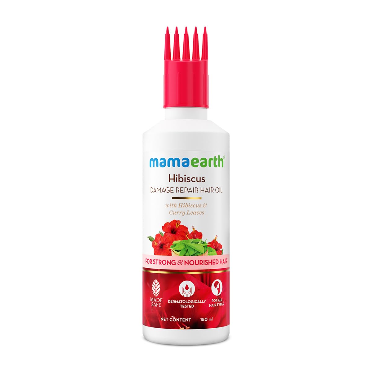 

Mamaearth Hibiscus Damage Repair Hair Oil For Dry & Frizzy Hair 150ml | Smoothens, Strengthens & Nourishes All Hair Types | Non-Sticky