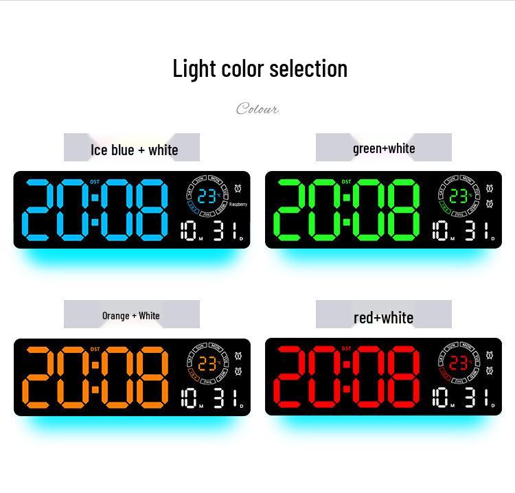 Modern LED Luminous Wall Clock with Dual Alarms