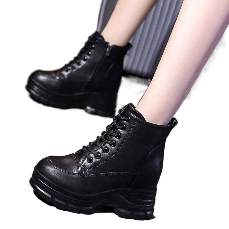 Thick-Soled Platform Hidden Heel Anime High Heels - Spring/Autumn Women's Shoes for Slim Feet; Martin Boots Style