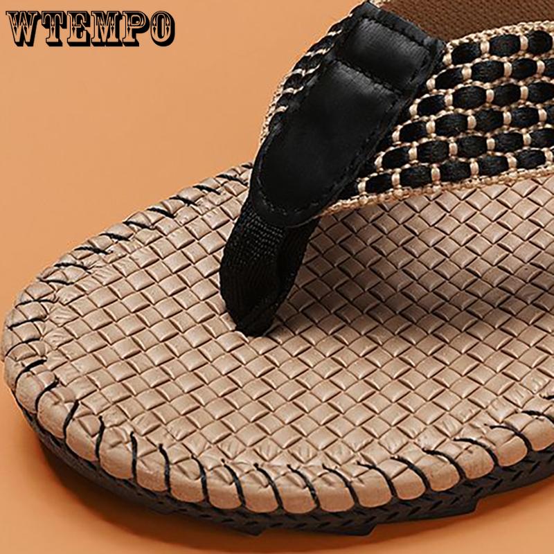 WTEMPO Sommer Herren Flip-Flops Persönlichkeit Leichte Outdoor Weiche Sohlen Rutschen Rutschfeste Indoor Slipper Strandschuhe