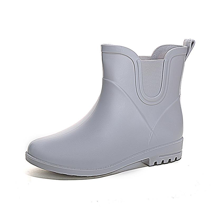 Rain Shoes Women's Short Tube New Fashion Water Shoes Non-slip Waterproof Light Wear-resistant Water Boots Car Wash Kitchen