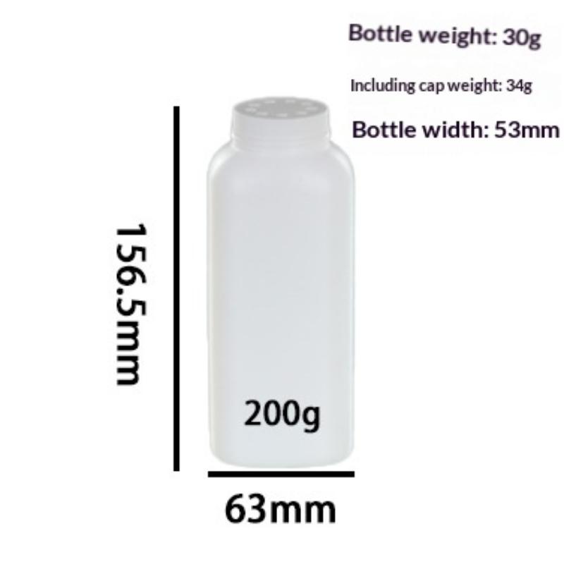1Pcs 200G Refillable Talcum Powder Bottle Cosmetic Powder Dispenser Plastic Empty Container