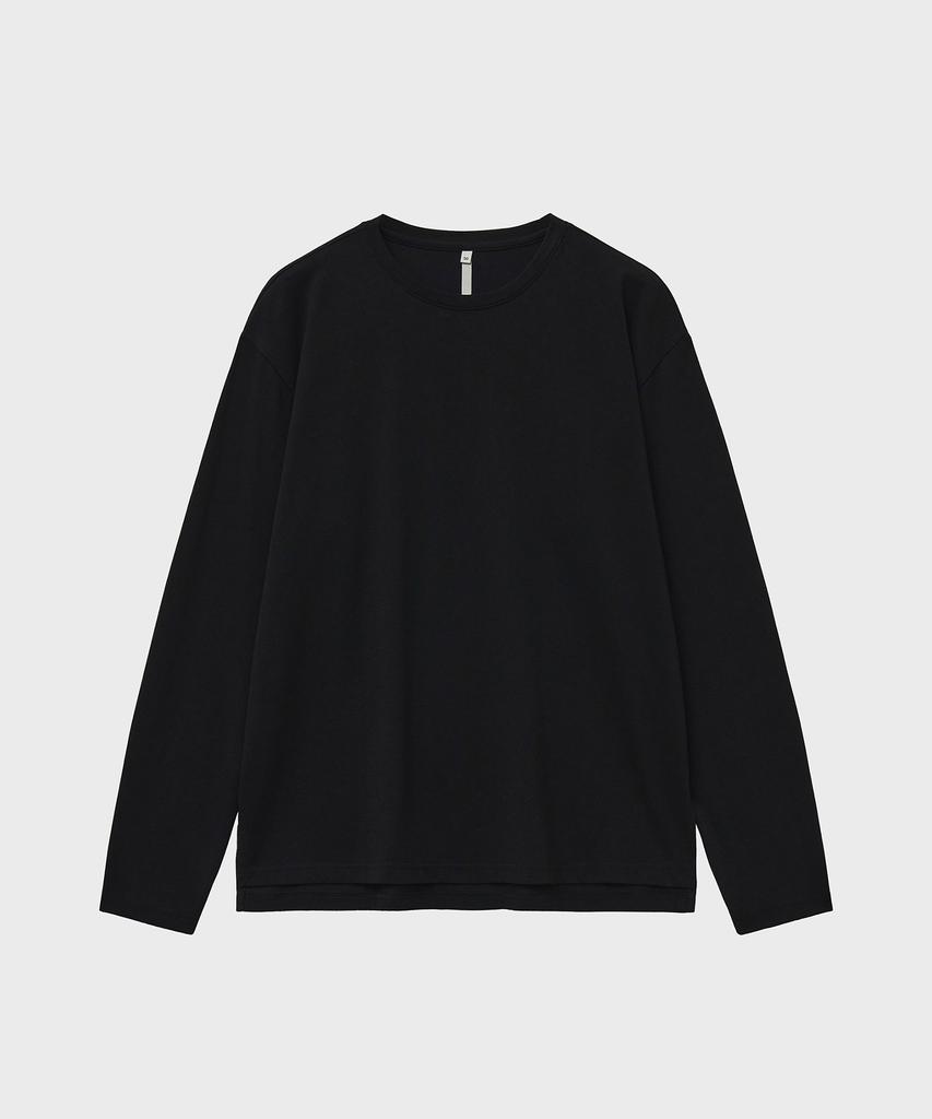 Noir Silky Blended Crew Neck T-Shirt (Black)
