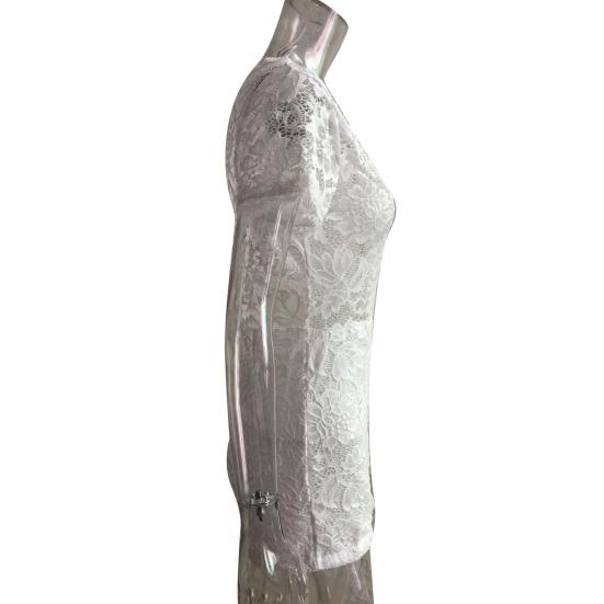 Women Jumpsuit Solid Color Hidden Zipper Slim Fit See-through Lace Summer Romper Party Clothes