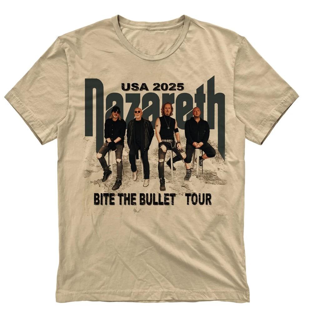 

NAZARETH BITE THE BULLET TOUR 2025 Gift For Fan Full Size S to 5XL Tshirt Unisex T-Shirt M