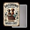 Retro Dachshund Wash Dry Metal Poster Laundry Wall Decor