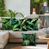 Tropical-Themed Green Leaves Pillowcase Bedroom Sofa Cushion Cover 100% Polyester Living Room Cushion Pillowcase Home Decor