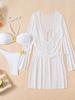 2026 Trendy European & American Women's Sexy Halter Bikini Swimwear Three-Piece Set