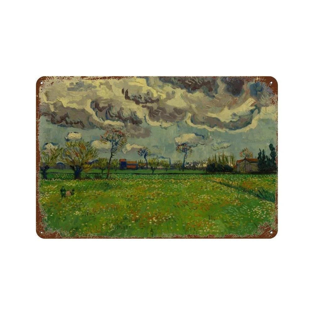 Affiche de Collection de Peintures à l'Huile Célèbres Vintage Décorative Van Gogh Plaque Métallique en Étain Pour Atelier Pièce de Maison Décoration Murale Artistique