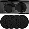 Car Cup Coasters, 4 Universal Non-Slip Cup Holders Embedded In Ornament Coasters, Car Interior Accessories (Black)