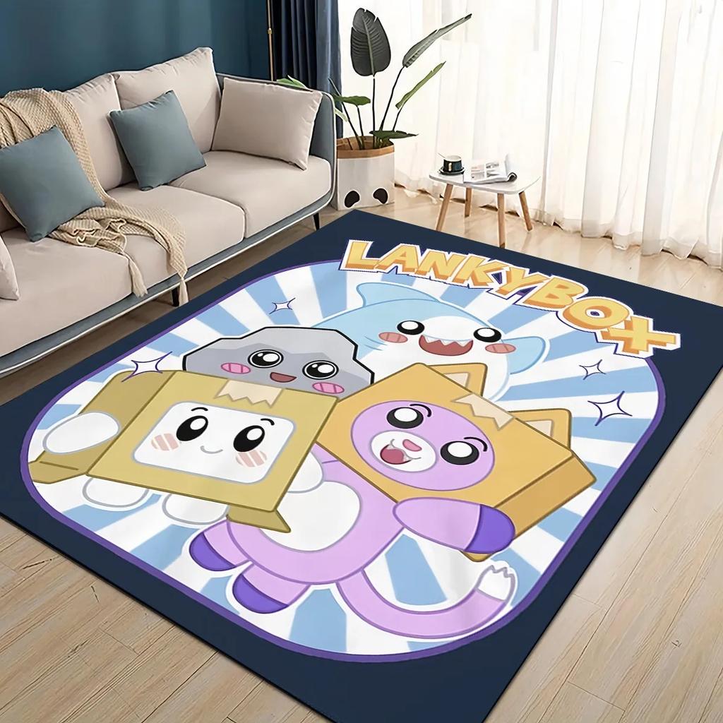 2025 New Style Lankybox Boxy Foxy Rocky Cartoon Carpet Rug for Living Room Bedroom Home Sofa Decoration,kids Non-slip Floor Mat