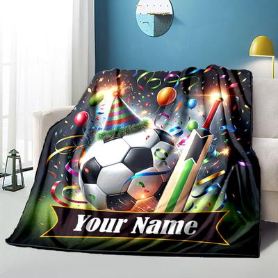 1PC Custom Name "Party Celebration Sports" Blanket Versatile,all-season Throw Suitable for the Living Room,bedroom,camping,travel,and Gift