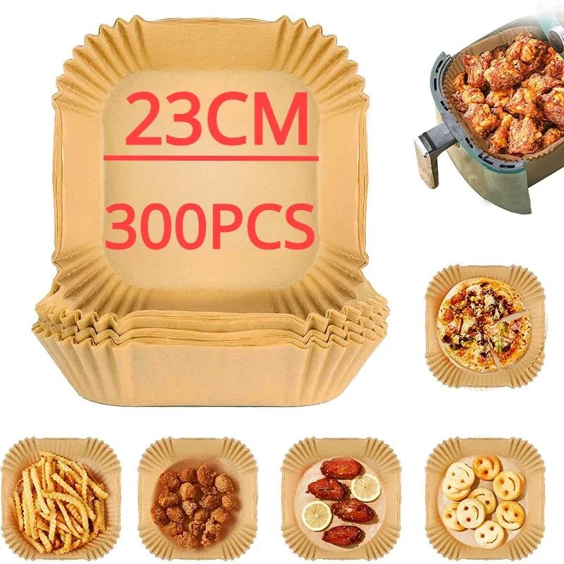 50-300Pcs Air Fryer Baking Paper For Square Oven Pan 16/20/22/23/24cm XXL AirFryer Oil-Proof Disposable Paper Liner