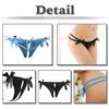 WHITE FANG Pants Underwear Shorts Open Crotch Ribbon Sexy TT125 T-back Women's (01 Black)