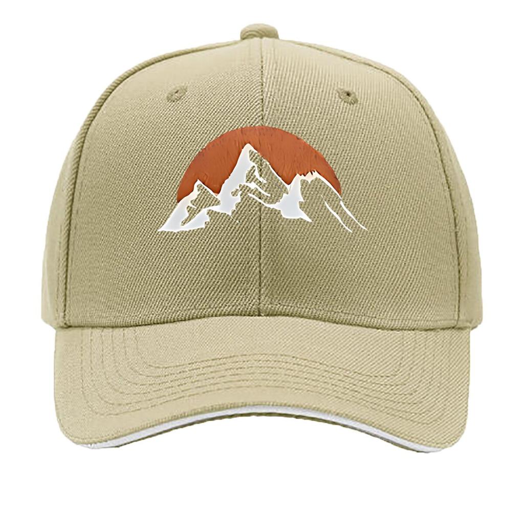 Casual Outdoor UnisexS Baseball Cap with Adjustable Features Featuring a Fun Sunrise Mountain Design Sandwich Baseball Cap