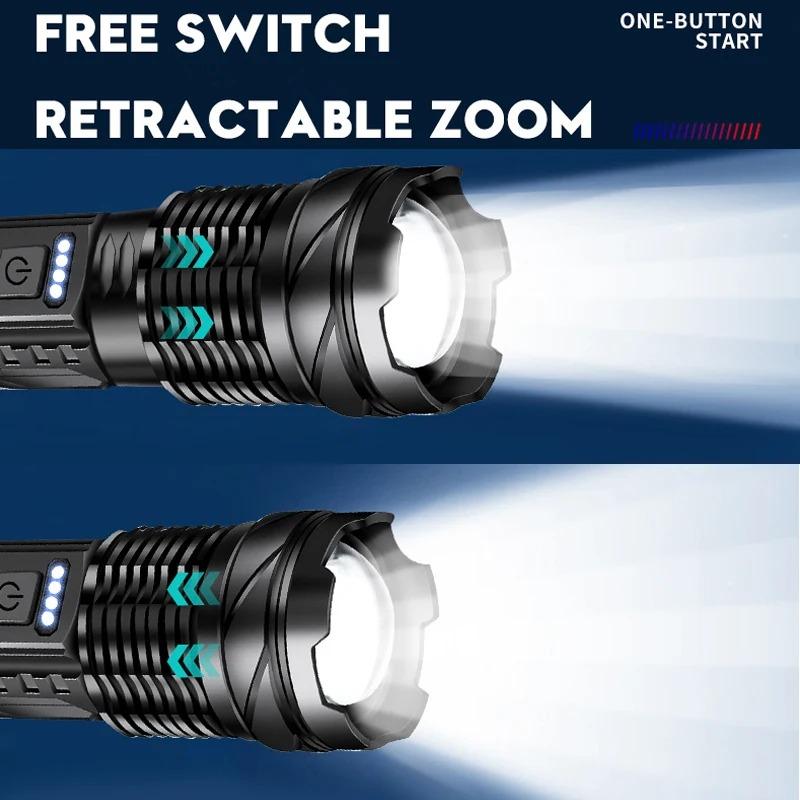 Portable Laser Flashlight Charging Zoom GT 10 USB Flash Flashlight Flashlight Camping Fishing Strong Room Outdoor Light