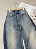 R.13 Autumn Retro Loose Wide-Leg Patchwork Denim Jeans