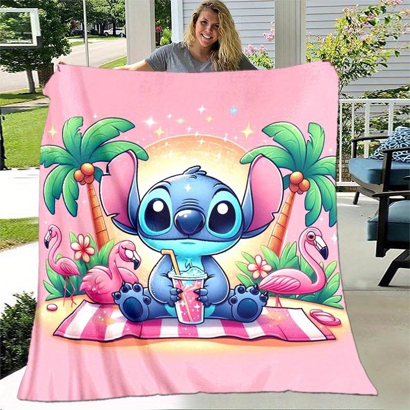 1pc Stitch Printing Blanket - Soft, All-Season Throw for Office Blanket, Personalized Gift with Adorable Cartoon Design