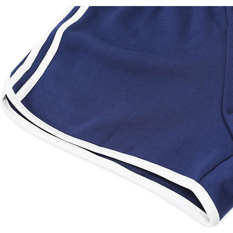 Adidas Alphabetic Stripe Print Mid-Waist Casual Shorts Women Bottoms Navy-Blue JH1224