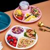 Plastic Dinner Divided Plates Round Breakfast Plate Compartment  Serving Tray  Fat Loss