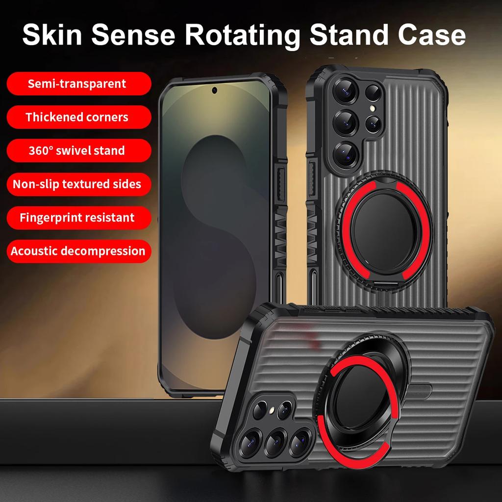 360° Rotate Ring Stand Military Grade Magnetic Case for Samsung S25 S23 S24 FE S22 Ultra Plus S25 Edge A56 A36 A26 Armor Cover