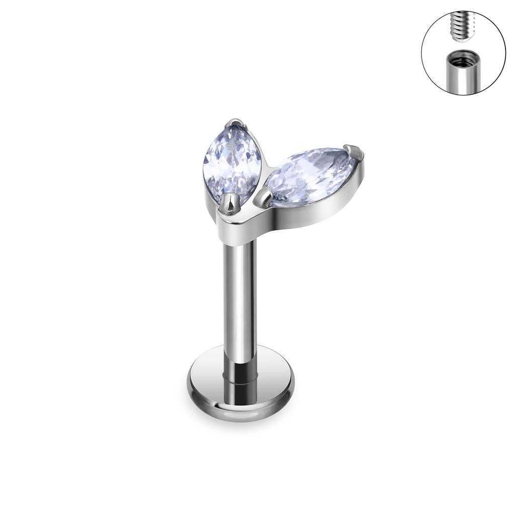 G23 Titanium 16G Piercing Labret Lip Nasal Nail Stud Earring Internal Thread Body Jewelry Design Ear Tragus Cartilage Helix Dait