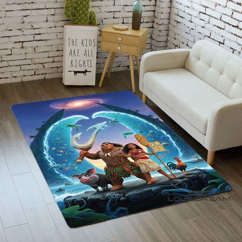 The new Moana-themed comedy adventure room mat is washable and non-slip, suitable for living room sofas, kitchens, and other are