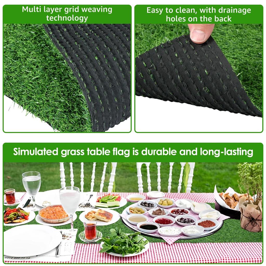 Artificial Grass Table Runner Soft Faux Grass Table Cloth DIY Grass Tabletop Decoration Anti-Shedding Artificial Grass