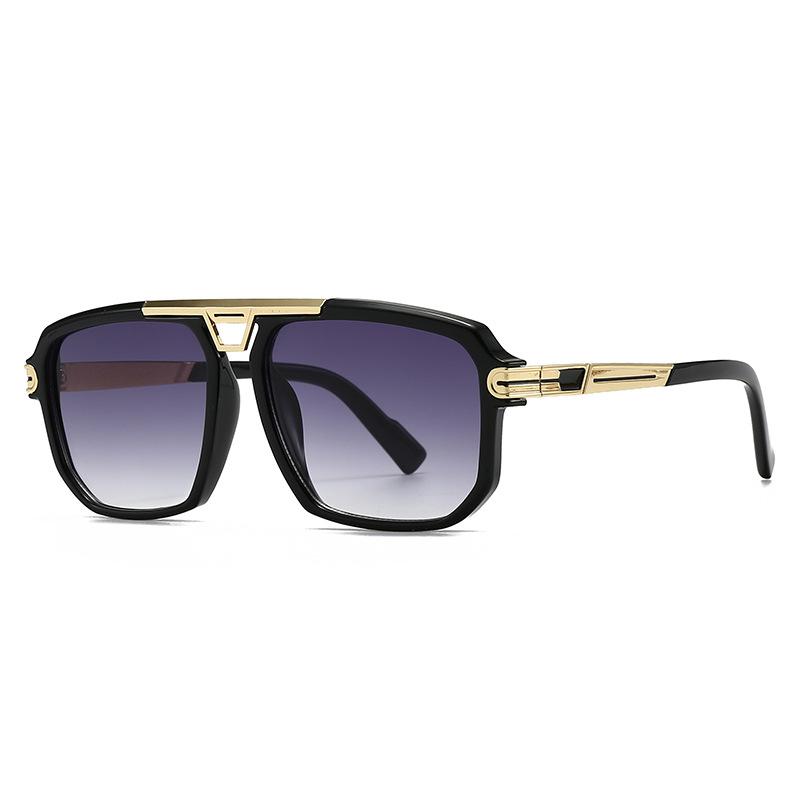 Neue Vintage Klassische Designer Doppelbrücke Quadratische Sonnenbrille Damen für Herren Männlich Luxus Sonnenbrille Punk Große Rahmen Shades Uv400