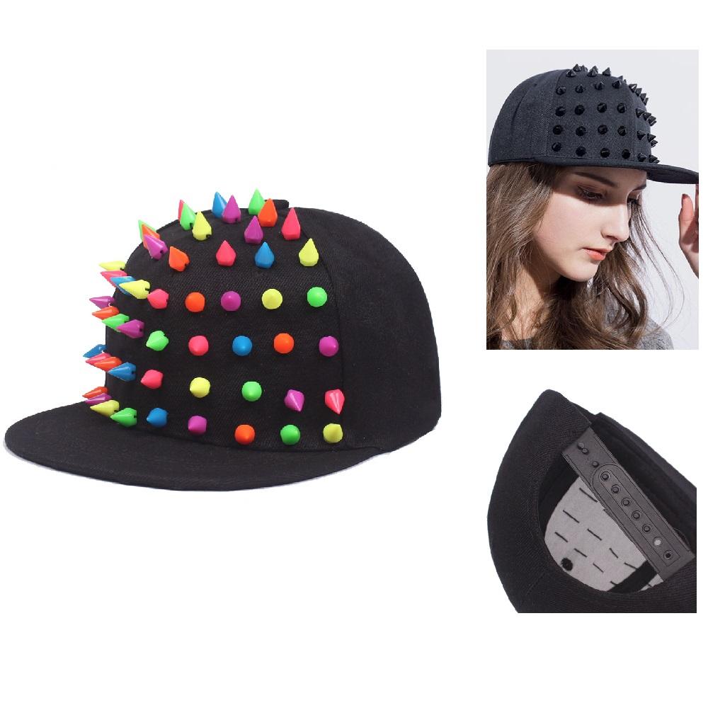 BASEBALL CAPS FOR BOTH Men Women Boys Girls Punk Studded Baseball Hip-Hop Hat Adjustable Snapback Spike Rivet Stud Cap