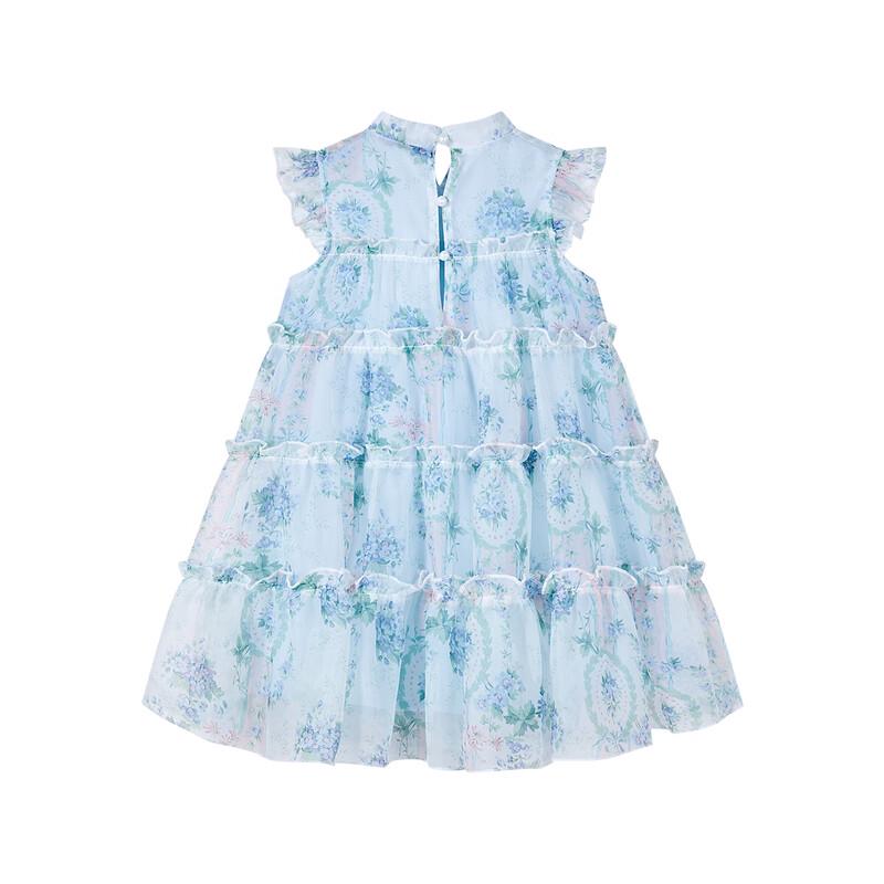 Disney Girls' Floral Flutter Sleeve Summer Dress