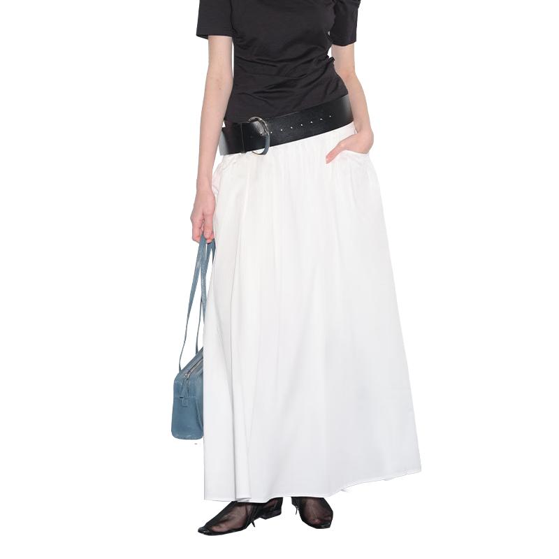 GREEN BELT Retro Pleated A-line Skirt M