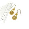 Horseshoe Rutilated Quartz Round Tone (8mm Bead) Earrings/Gold