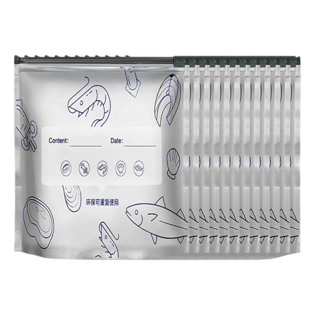 10/30PCS Aluminum Foil Sealable Storage Bags Reusable Vacuum Zipper Pouches Stand Up Foil Sealable Bags for Vegetable Fruit Meat