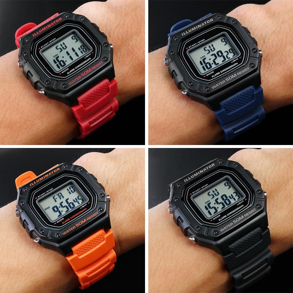 18mm Wide Waterproof Watch Compatible with Genuine Casio Compatible with and Watches Strap, Bands, AE-1000w, AE-1200w, AQ-S810W, SGW-400H, SGW-300H,