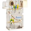 Large Anti-Splash Parrot Cage for Small Birds: Cockatiel, Budgie, Zebra Finch