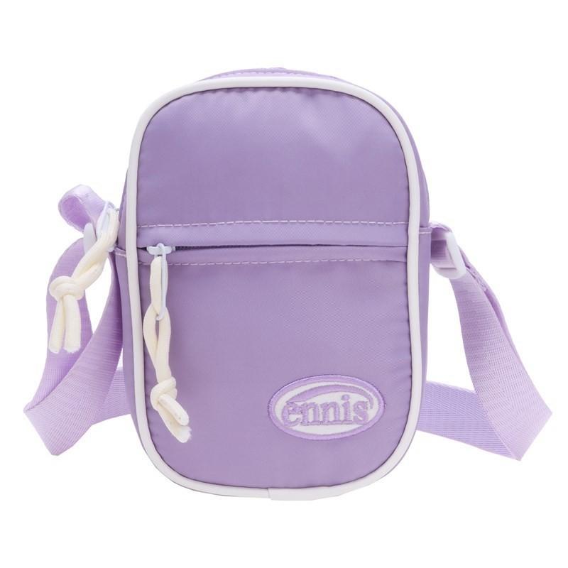 Trendy Unisex Children s Shoulder Bag Stylish Solid Color Letter Design Lightweight Nylon Crossbody Bag Ideal For Toddlers фиолетовый