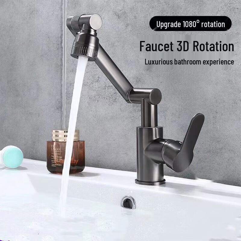 Stainless Steel 360° Rotating Washbasin Faucet