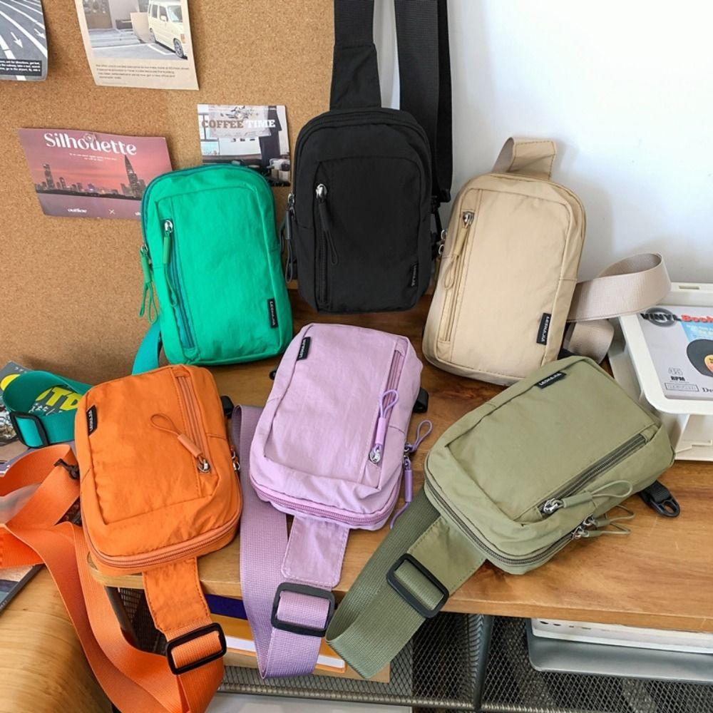 Nylon Sport Chest Bag Small Leisure Shoulder Bag Simple Cross Sports Bag for Unisex