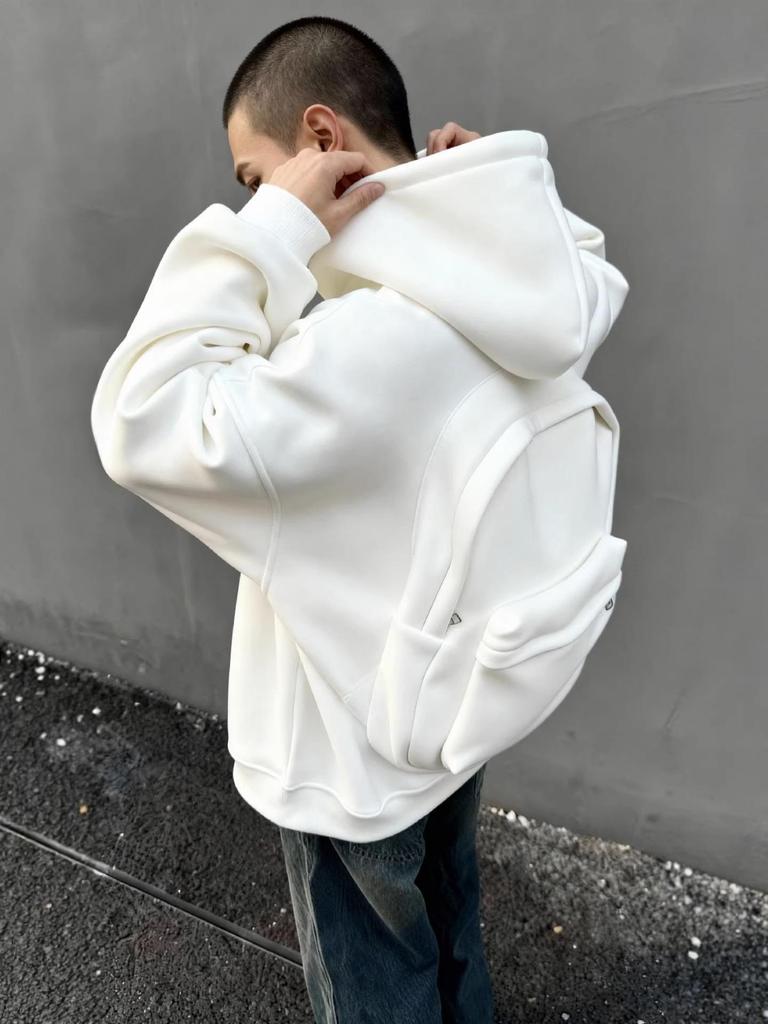 Men's Back-to-School Solid Color Hoodie Cardigan, Spring/Autumn 2026, American Style, Long Sleeve for Primary Students
