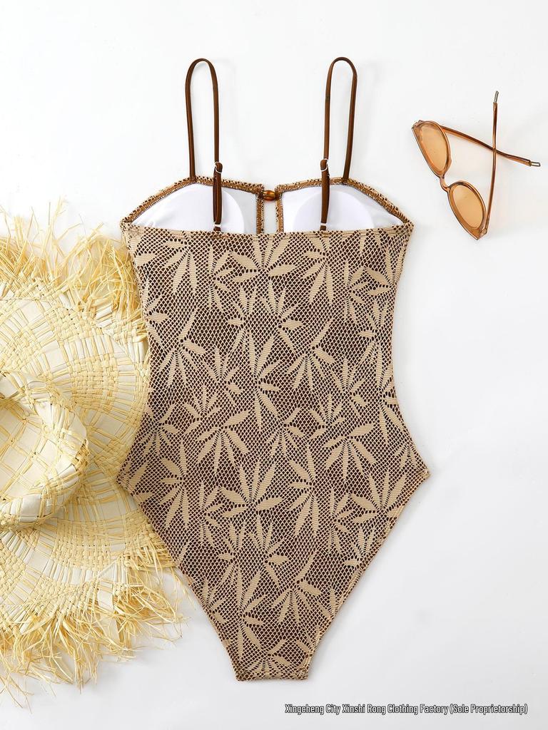 Summer 2026 Bohemian Halter Backless One-Piece Swimsuit
