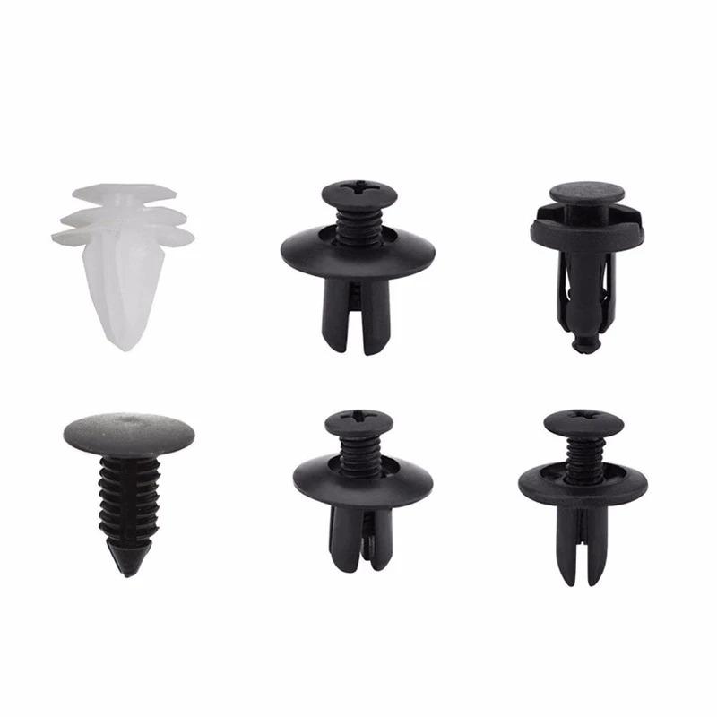 Universal Auto Fastener Clips 100Pcs Car Bumper Fender Retainer Rivet Pin Door Trim Panel Clips
