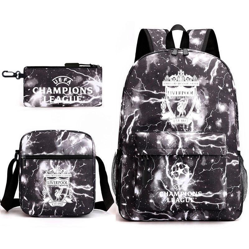 Zaino da Tifoso di Calcio per Bambini e Ragazzi Manchester United Semplice Casual Zaino Giornaliero Borsa a Spalla con Astuccio