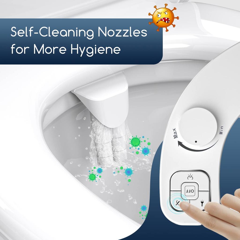 Non-Electric Left-Hand Bidet Self Cleaning Dual Nozzle Fresh Water Bidet