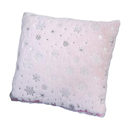 Xmas Pillow Case Hot Stamping Hidden Zipper Washable Chic 43x43cm Snowflakes Sequins Xmas Decorative Cushion Cover for Home Office