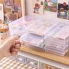 Mini Transparent Storage Box Students Plastic Desktop Labeling Organization
