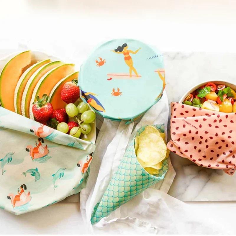 Reusable Food Fresh Keeping Cloth Organic Storage Natural Grade Beeswax Food Wrap Eco Friendly Kitchen Packaging Paper