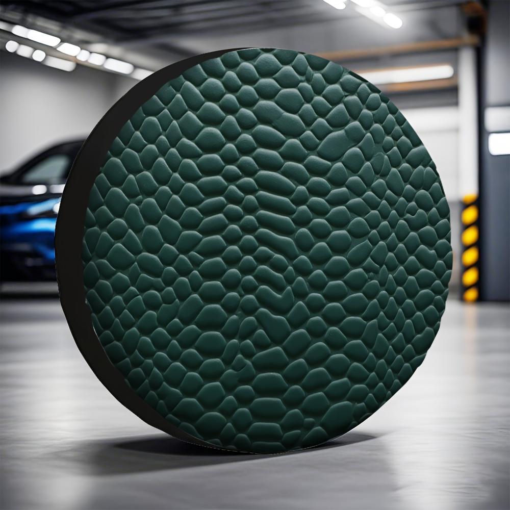 1pc Green 2D Flat Printed Tire Cover Made Of Polyester, Suitable For RV Essentials, Perfect As New Year Gifts, And Does Not Requ